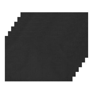 6 Set Heat Resistant Oilproof Wipeable Table Mats 19x13 inch Black